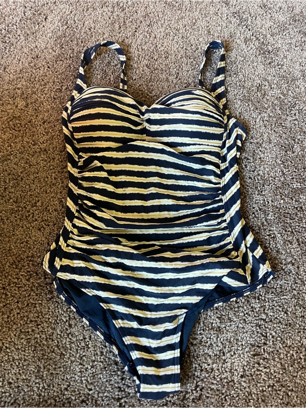 Striped Navy One-Piece Swimsuit